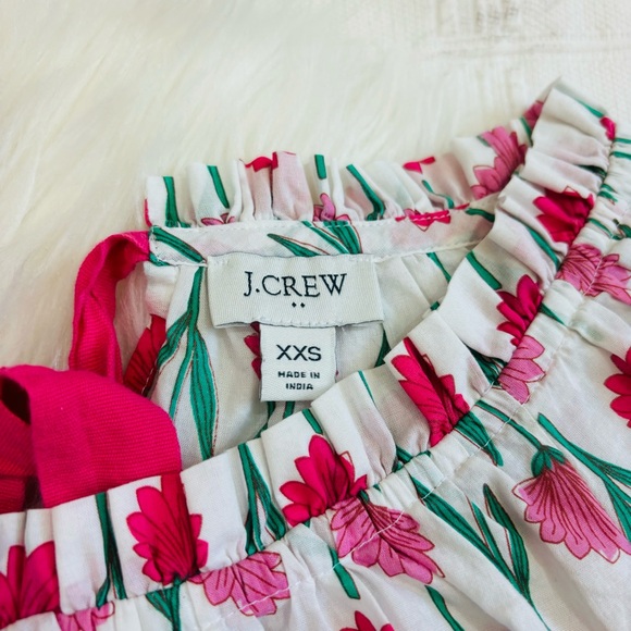 2 FOR $12 J. Crew tie back ruffle neck floral top size XXS - Picture 6 of 9